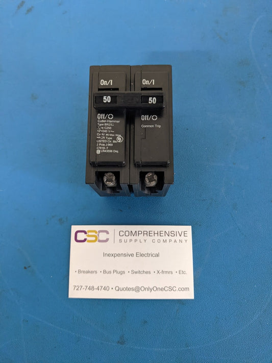 BR250 - Cutler Hammer 50A Amp 2P Pole 10kA@120/240V Plug On Circuit Breaker