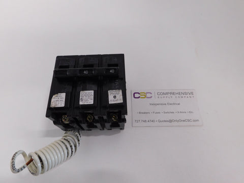 Q24000S01 - Siemens 40A Amp 2P Pole 10kA@120/240V Plug On Circuit Breaker W/120V Shunt Trip