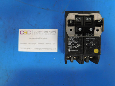 BQ240240 - Cutler Hammer 40/40/40/40A Amp 4P (2P/2P) Pole 10kA@120/240V Plug On Quadplex Circuit Breaker