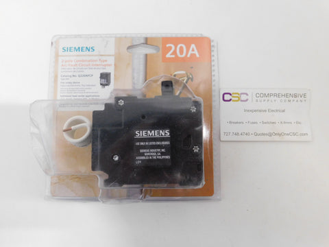 Q220AFC - Siemens 20A Amp 2P Pole 10kA@120/240V Plug On Combo Arc Fault AFCI Circuit Breaker