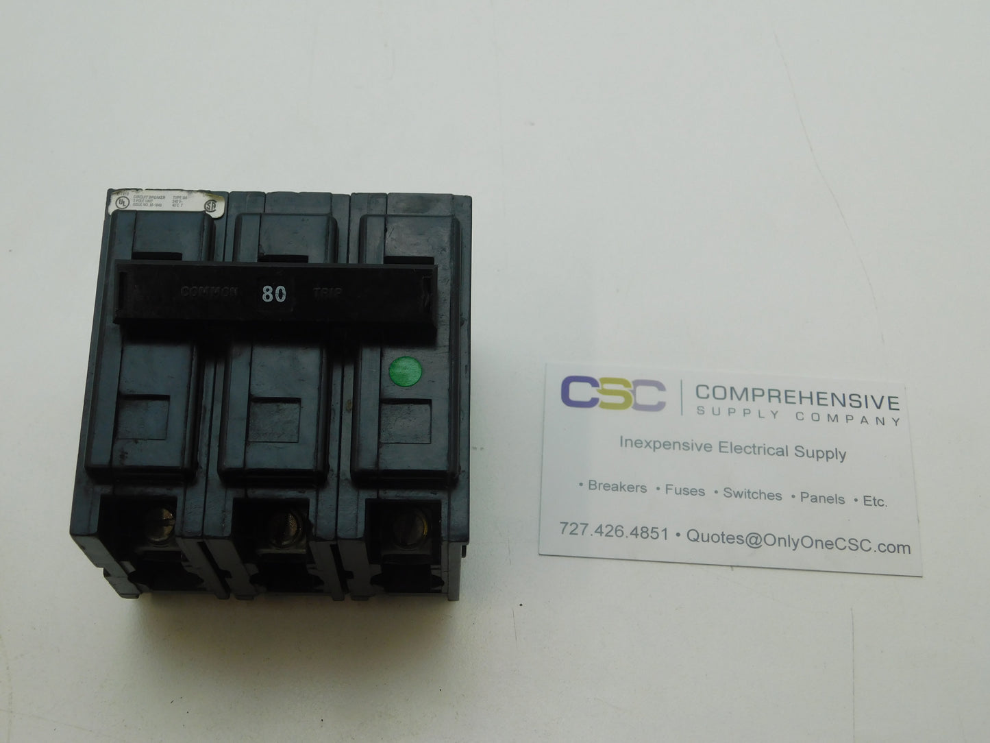 BAB3080H - Eaton 80A Amp 3P Pole 10kA@240V Bolt On Circuit Breaker