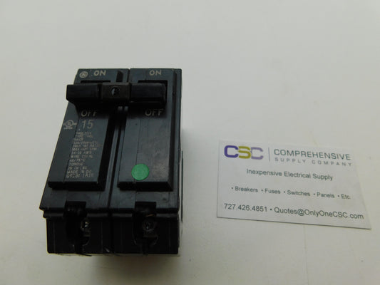 THQL2115 - GE 15A Amp 2P Pole 10kA@120/240V Plug On Circuit Breaker