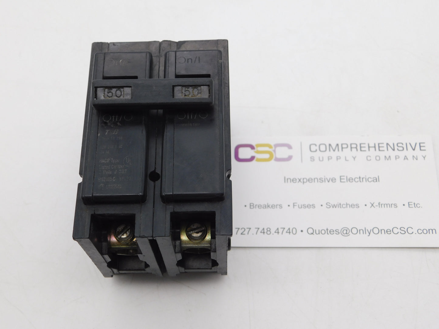 TB250 - T & B 50A Amp 2P Pole 10kA@120/240V Plug On Circuit Breaker