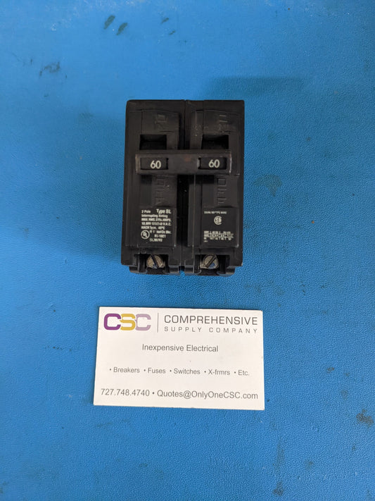 B260 - Siemens 60A Amp 2P Pole 10kA@120/240V Bolt On Circuit Breaker - Older Series