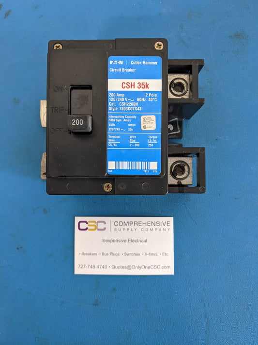 CSH2200N - Eaton 200A Amp 2P Pole 35kA@120/240V Bolt On Main Circuit Breaker