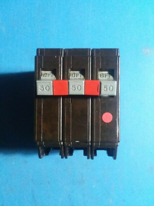 CHB350 - Cutler Hammer 50A Amp 3P Pole 10kA@240V Bolt On Circuit Breaker W/Red Handle & Metal Foot