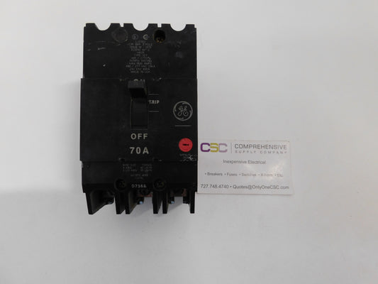 TEY370 - GE 70A Amp 3P Pole 14kA@480/277V Bolt On Circuit Breaker