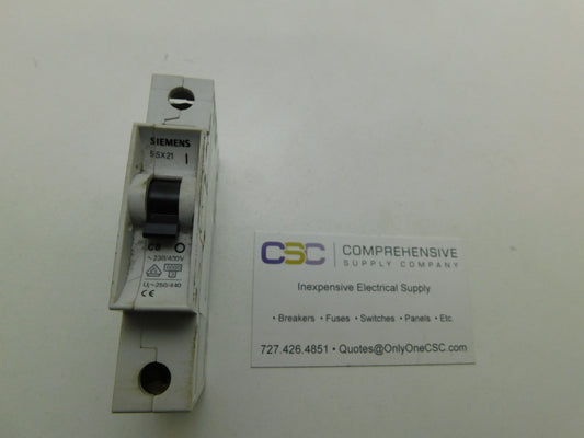 5SX21 - Siemens 1P Pole 230/400V Circuit Breaker