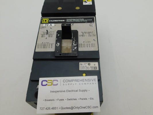 FI36070 - Square D 70A Amp 3P Pole 600V 200kA@480V I-Line Plug On Circuit Breaker W/Gray Label