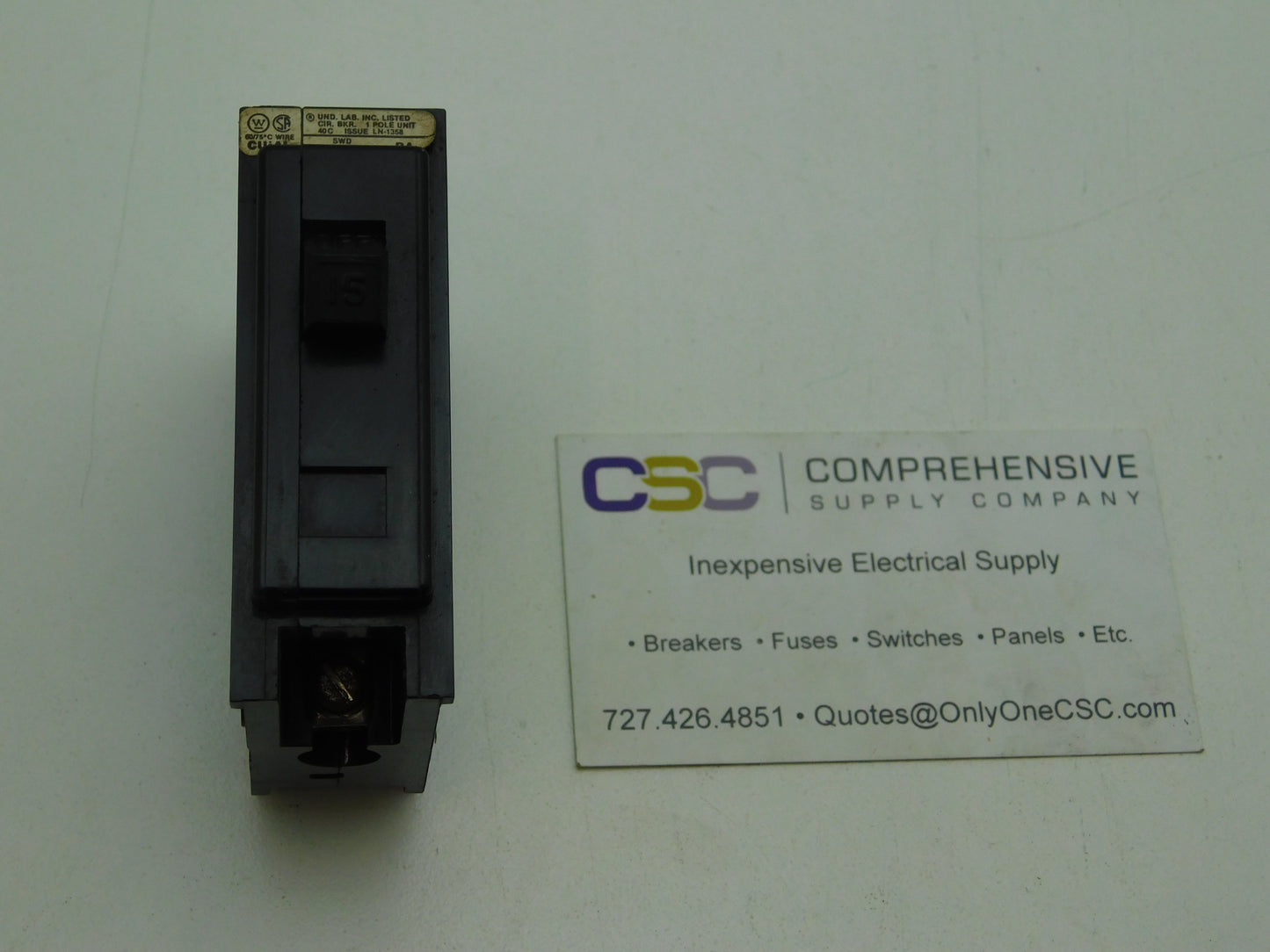 BA115 - Westinghouse 15A Amp 1P Pole 10kA@120/240V Bolt On Circuit Breaker