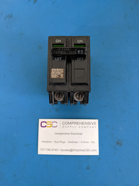 THQL2160 - GE 60A Amp 2P Pole 10kA@120/240V Plug On Circuit Breaker - Older Series