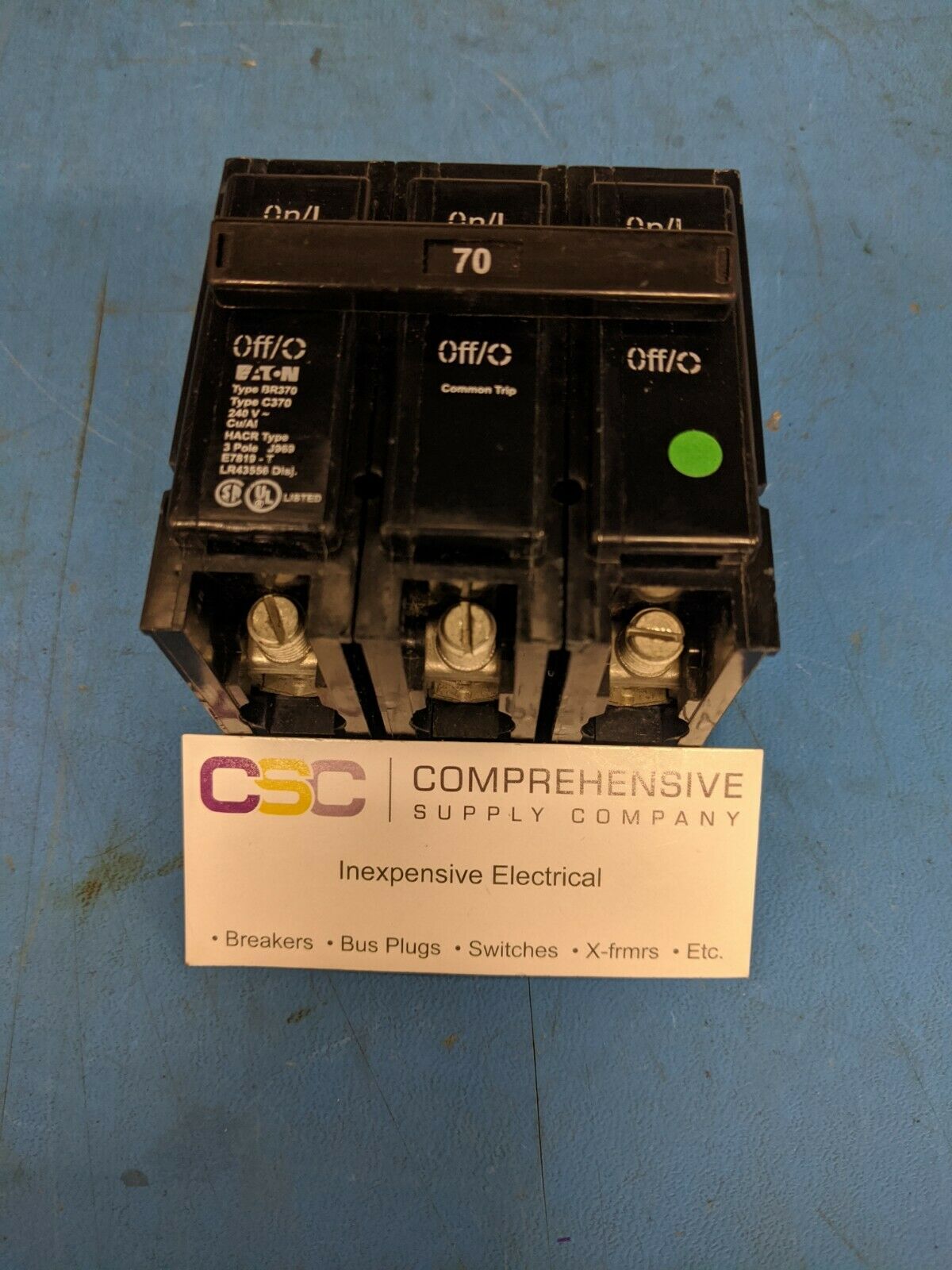 BR370 - Cutler Hammer 70A Amp 3P Pole 10kA@240V Plug On Br Circuit Breaker