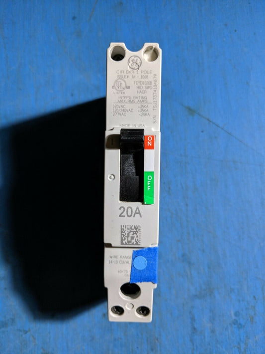 TEYD1020B - GE 20A Amp 1P Pole 25kA@277V Bolt On Circuit Breaker