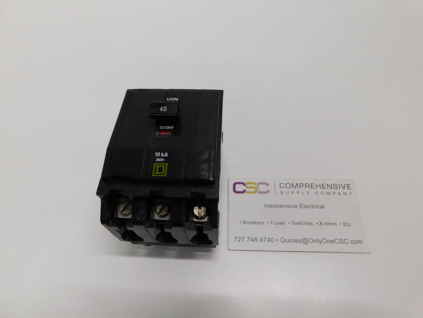 QO340 - Square D 40A Amp 3P Pole 10kA@240V Plug On Circuit Breaker