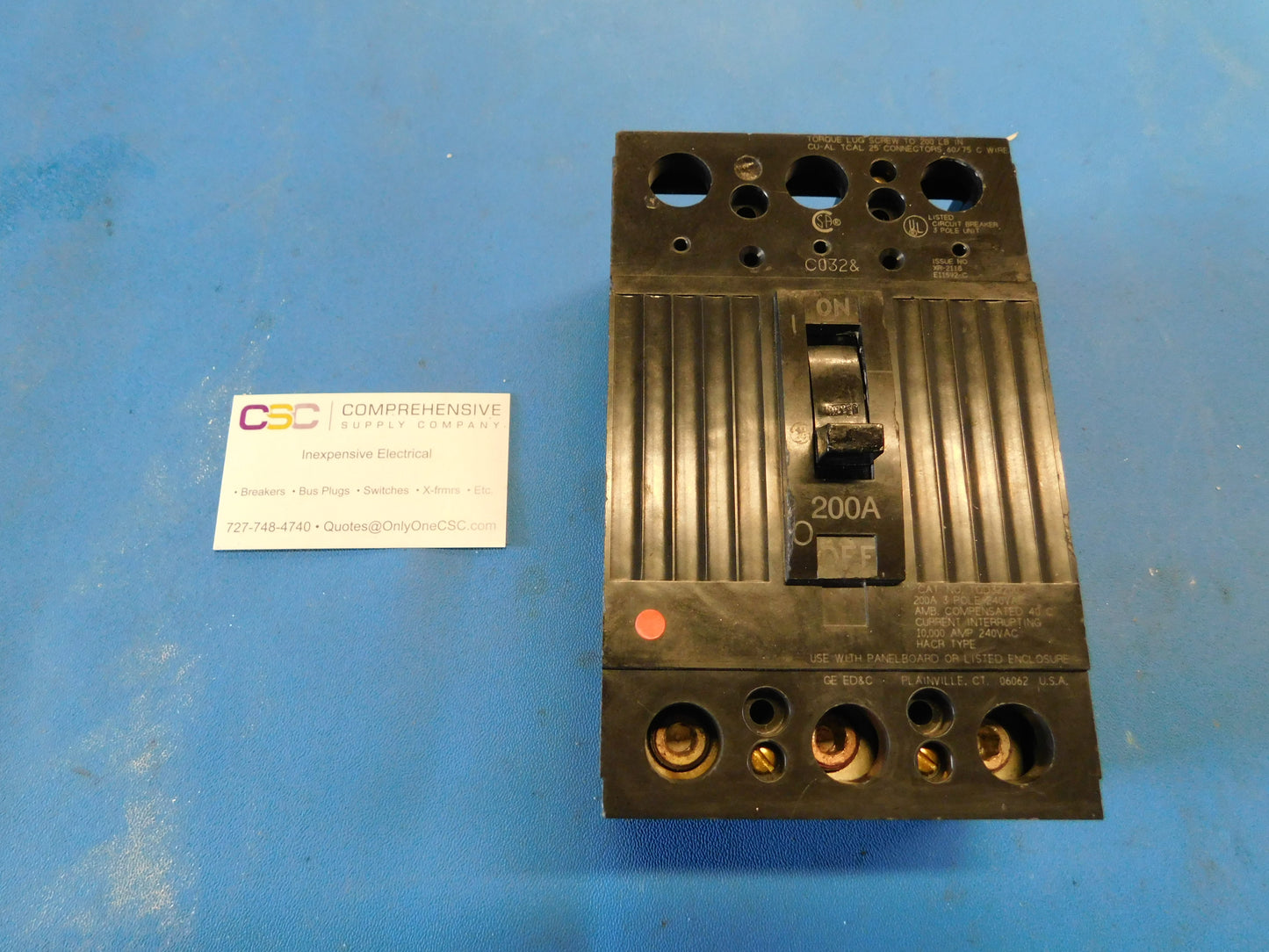 TQD32200 - GE 200A Amp 3P Pole 10kA@240V Bolt On Circuit Breaker