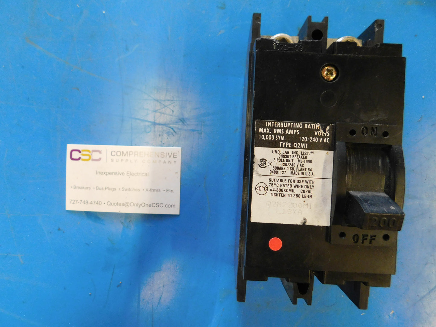 Q2M2200MT - Square D 200A Amp 2P Pole 10kA@120/240V Bolt On Main Circuit Breaker