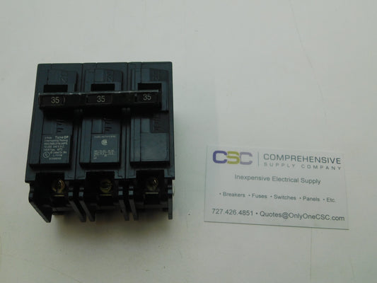 Q335 - Siemens 35A Amp 3P Pole 10kA@240V Plug On Circuit Breaker