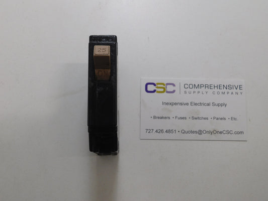 CH125 - Cutler Hammer 25A Amp 1P Pole 10kA@120/240V Plug On Circuit Breaker W/Metal Foot