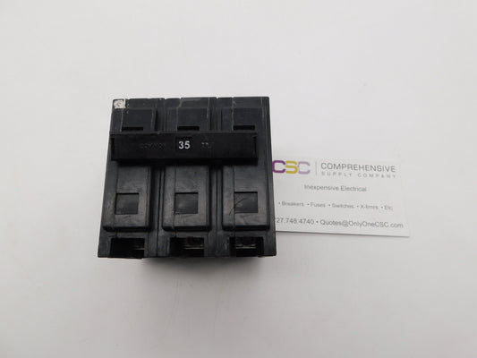 QBHW3035H - Eaton 35A Amp 3P Pole 22kA@240V Bolt On Quicklag Circuit Breaker
