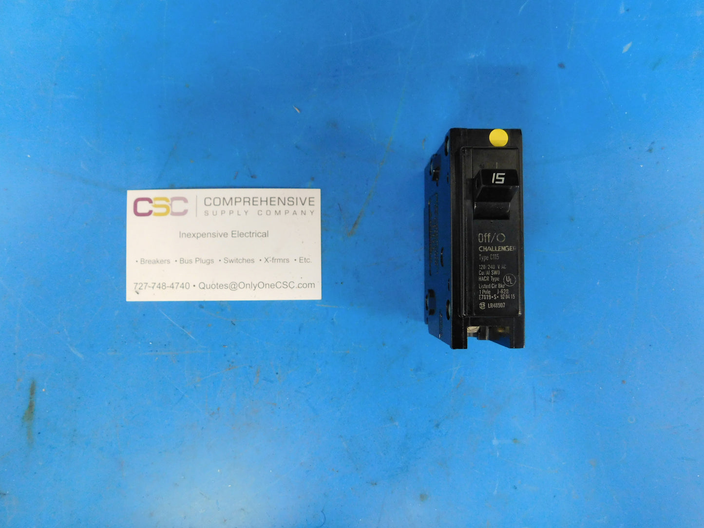 C115 - Challenger 15A Amp 1P Pole 10kA@120/240V Plug On Circuit Breaker