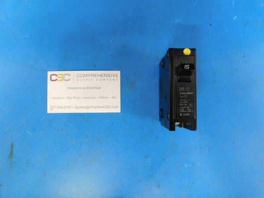 C115 - Challenger 15A Amp 1P Pole 10kA@120/240V Plug On Circuit Breaker