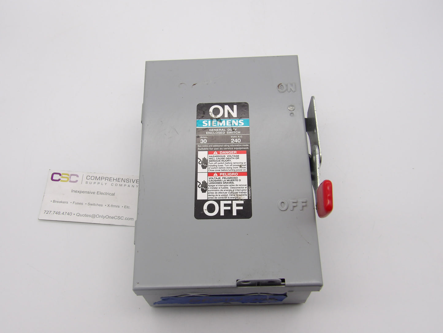 GF221N - Siemens 30A Amp 2P Pole 240V Nema 1 Fusible General Duty Safety Switch