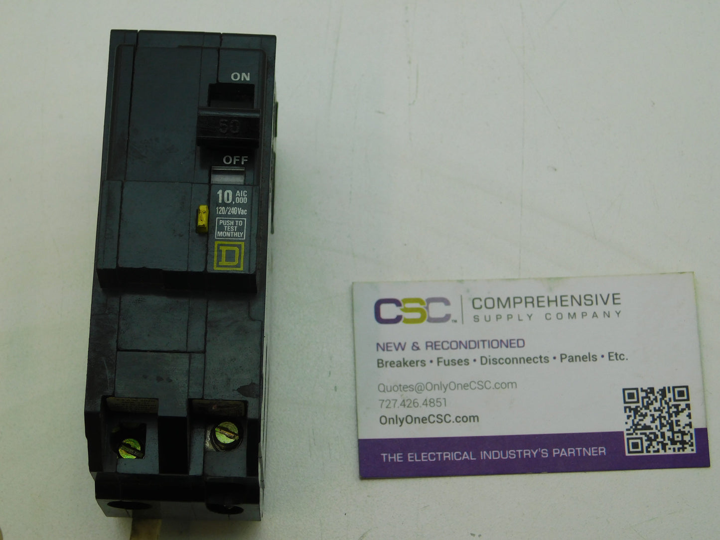 QO250GFI - Square D 50A Amp 2P Pole 10kA@120/240V Plug On Ground Fault GFCI Circuit Breaker