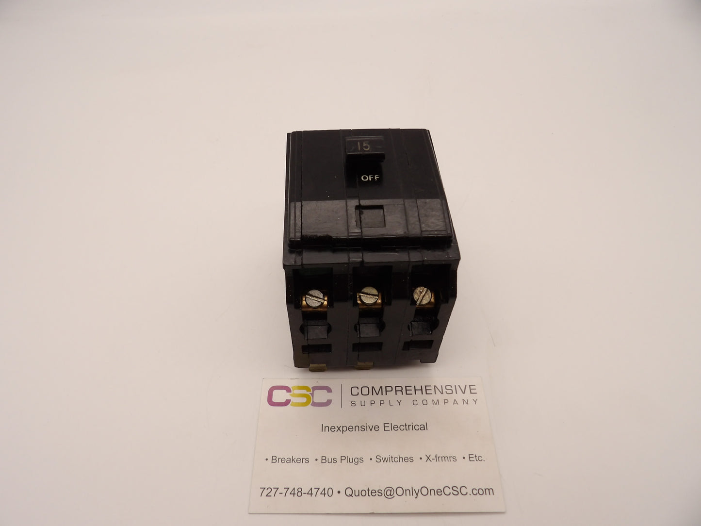 QO315 - Square D 15A Amp 3P Pole 10kA@240V Plug On Black Circuit Breaker