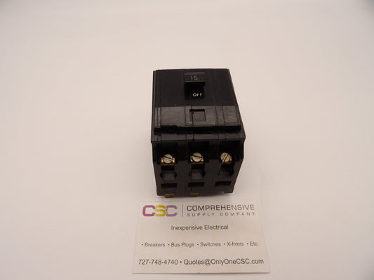 QO315 - Square D 15A Amp 3P Pole 10kA@240V Plug On Black Circuit Breaker
