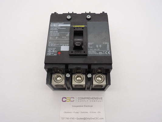 QDL32150 - Square D 150A Amp 3P Pole 25kA@240V Feed Through Powerpact Circuit Breaker
