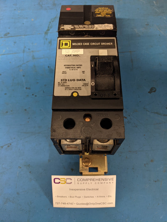 Q221150BC - Square D 150A Amp 2P Pole 10kA@120/240V Phase Bc I-Line Plug On Q2 Circuit Breaker W/Gray Label