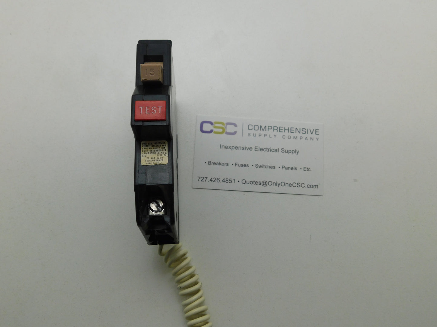 CH115GF - Cutler Hammer 15A Amp 1P Pole 10kA@120V Plug On Ground Fault GFCI Circuit Breaker