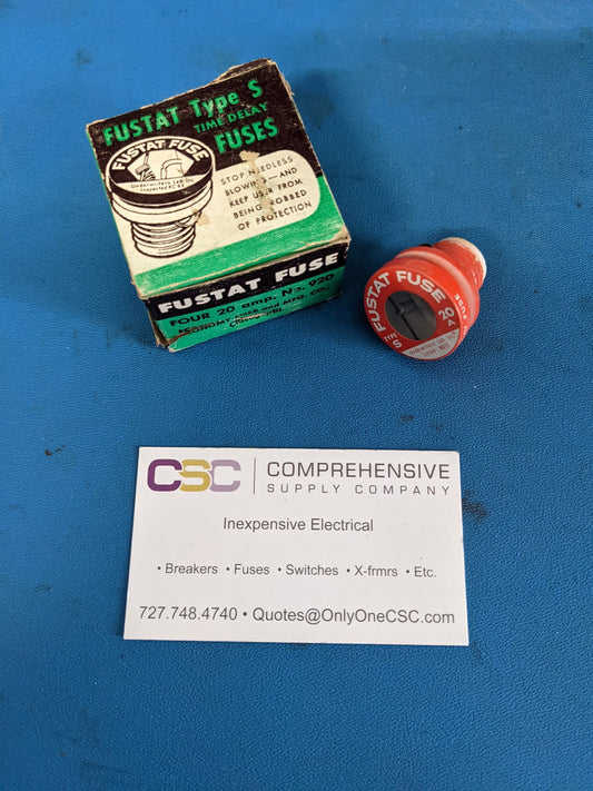S-20 - Bussmann 20A Amp 125V Type S Edison Base Screw-In Time Delay Fuse 4Pk