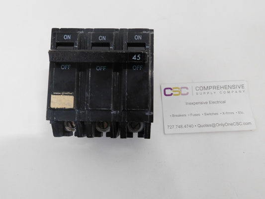 THQB32045 - GE 45A Amp 3P Pole 10kA@240V Bolt On Circuit Breaker - Older Series