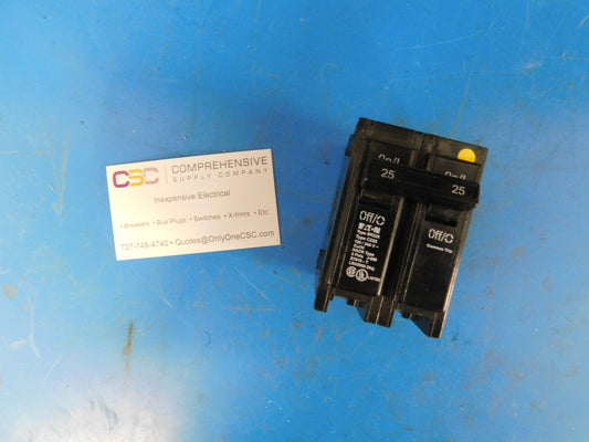 BR225 - Cutler Hammer 25A Amp 2P Pole 10kA@120/240V Plug On Circuit Breaker