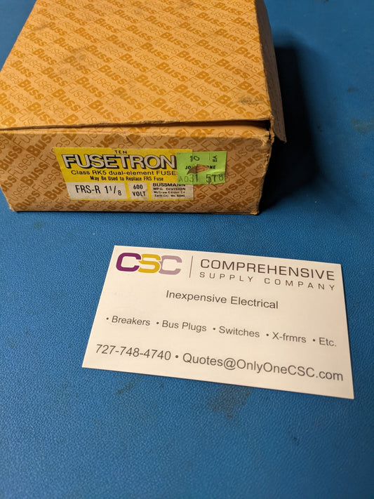 FRS-R-1-1-8 - Bussmann 1 1/8A Amp 600V Class Rk5 Fusetron Time Delay Fuse 10Pk