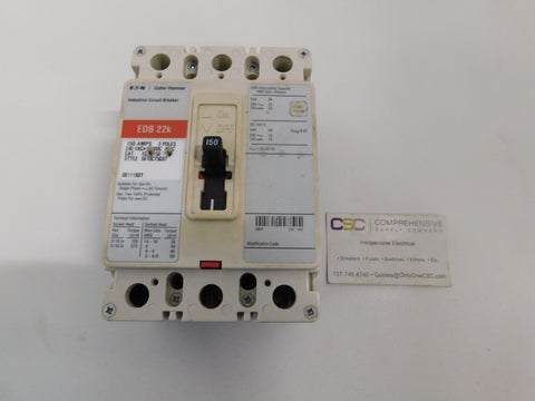 ED3150 - Cutler Hammer 150A Amp 3P Pole 65kA@240V Feed Through Circuit Breaker W/Red Label
