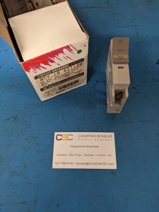 SDT120 - Square D 20A Amp 1P Pole 10kA@120V Plug On Sdt Circuit Breaker