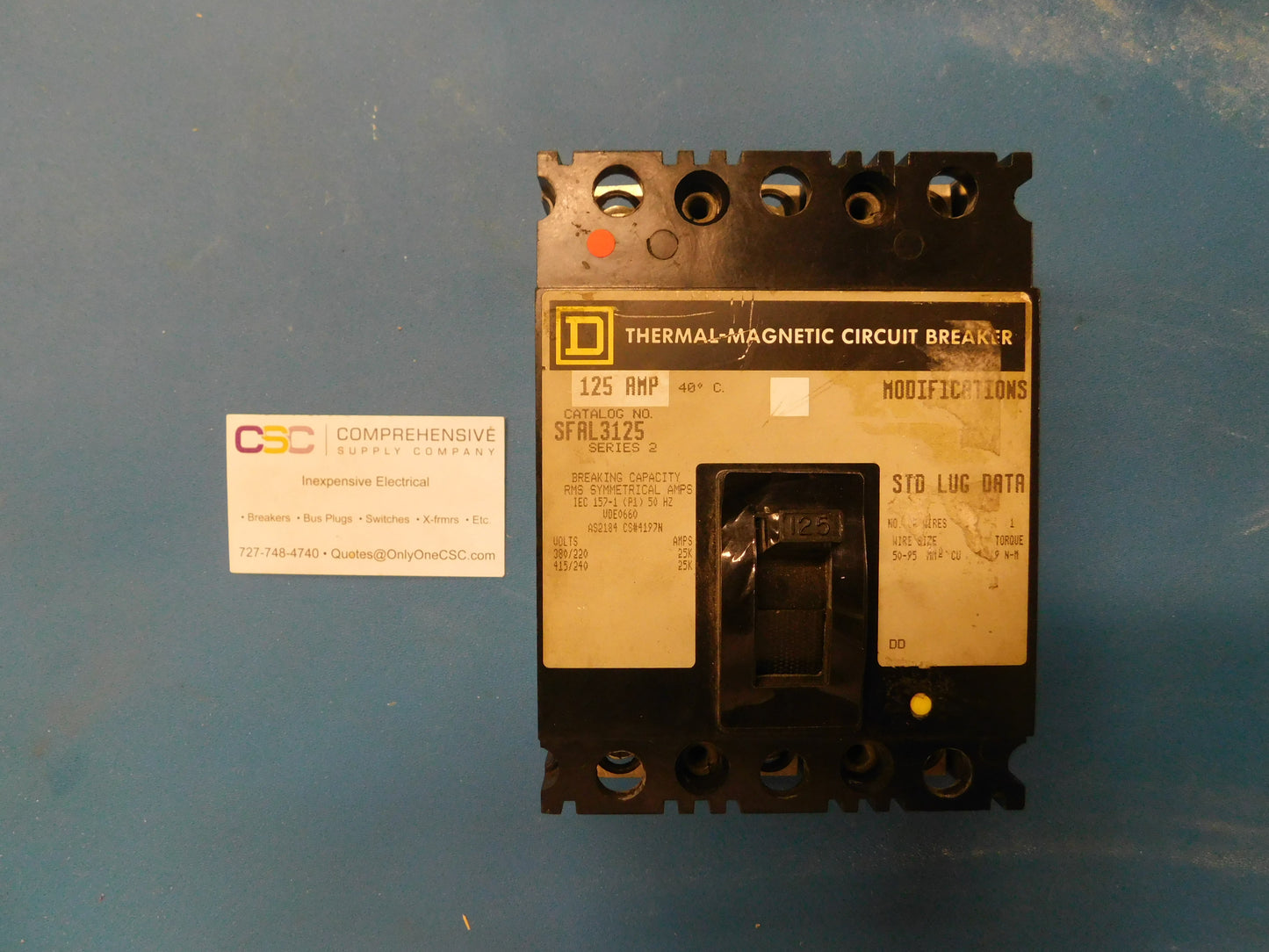 SFAL3125 - Square D 125A Amp 3P Pole 415/240V Feed Thru Fal Circuit Breaker