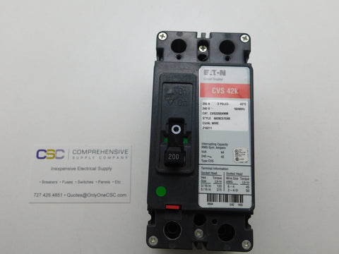 CVS2200XMM - Eaton 200A Amp 2P Pole 42kA@240V Bolt On Circuit Breaker