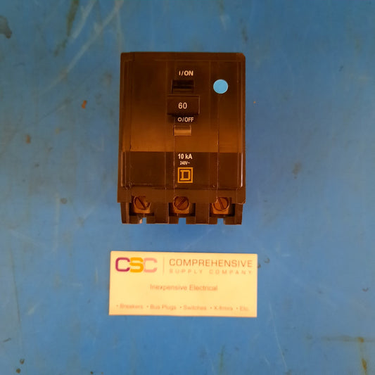 QOB360 - Square D 60A Amp 3P Pole 10kA@240V Bolt On Circuit Breaker