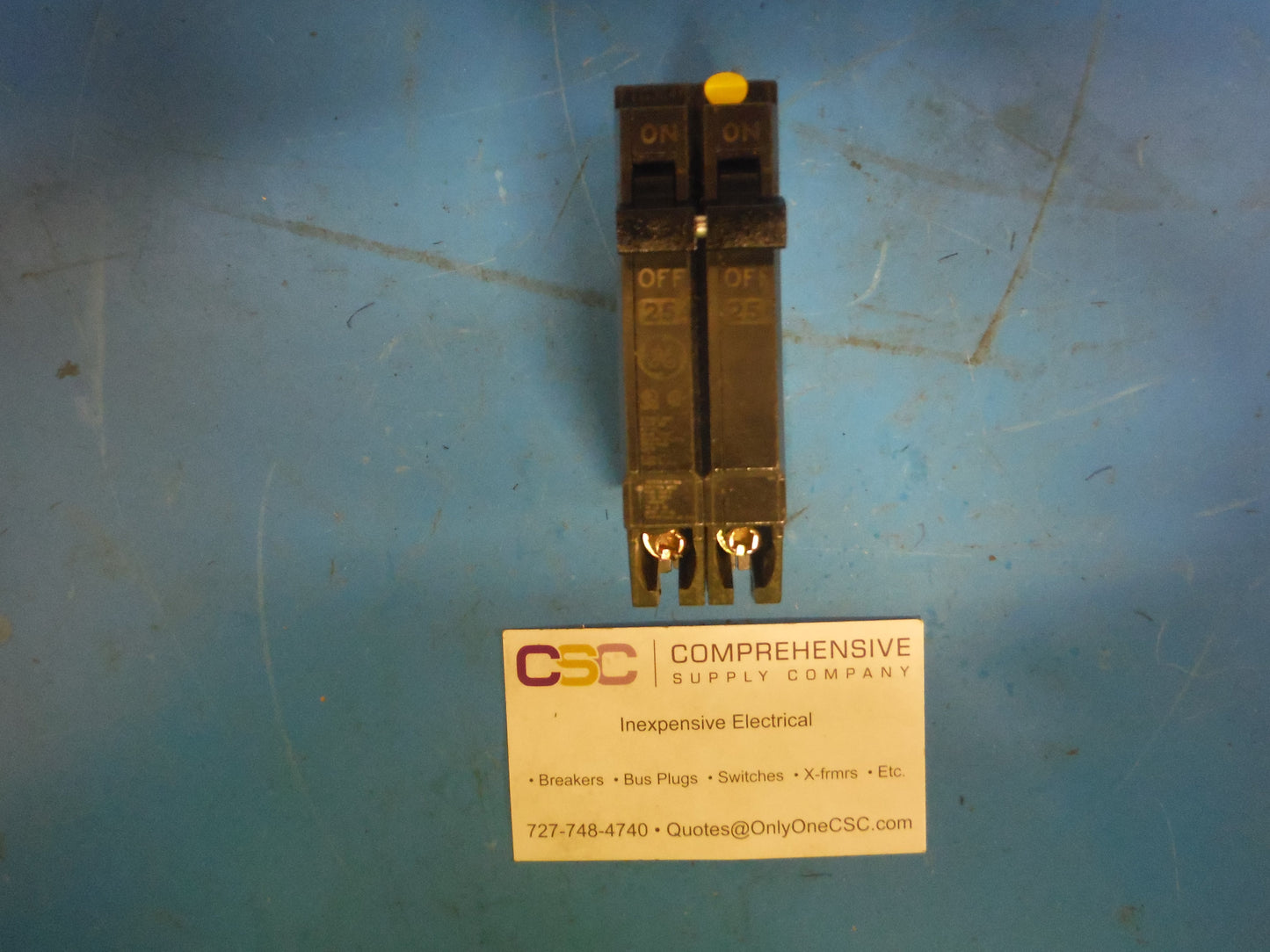 THQP225 - GE 25A Amp 2P Pole 10kA@120/240V Plug On Thin Circuit Breaker