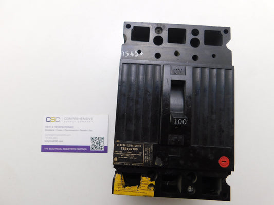 TEB132100 - GE 100A Amp 3P Pole 10kA@240V Bolt On Circuit Breaker - Older Series
