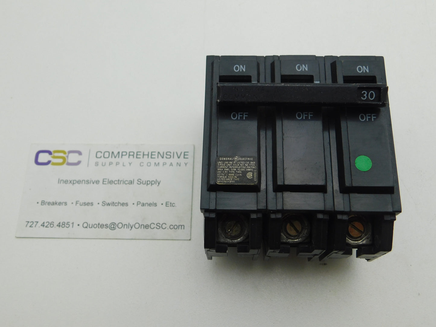THQL32030 - GE 30A Amp 3P Pole 10kA@240V Plug On Circuit Breaker - Older Series