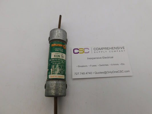 KON-70 - Brush 70A Amp 250V Class K5 One-Time Blade Fuse