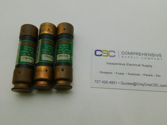 FRNR60 - Bussmann 60A Amp 250V Class Rk5 Fusetron Time Delay Cartridge Fuse - 3 Pack
