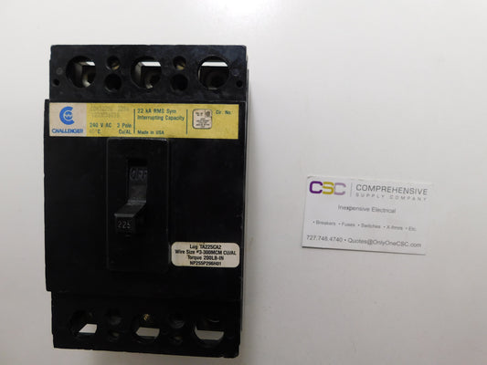 CDH3225W - Challenger 225A Amp 3P Pole 22kA@240V Bolt On Circuit Breaker