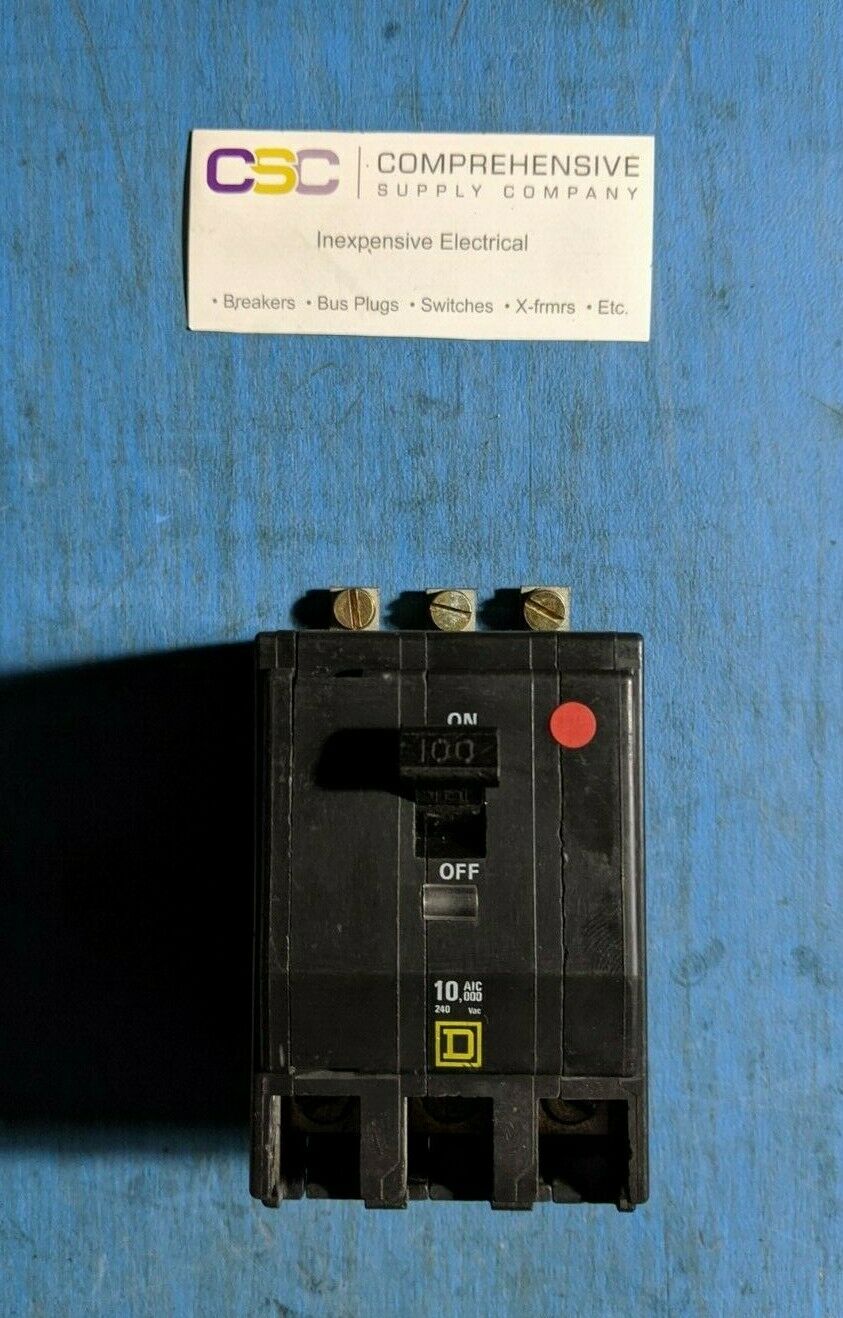 QOB3100 - Square D 100A Amp 3P Pole 10kA@240V Bolt On Circuit Breaker
