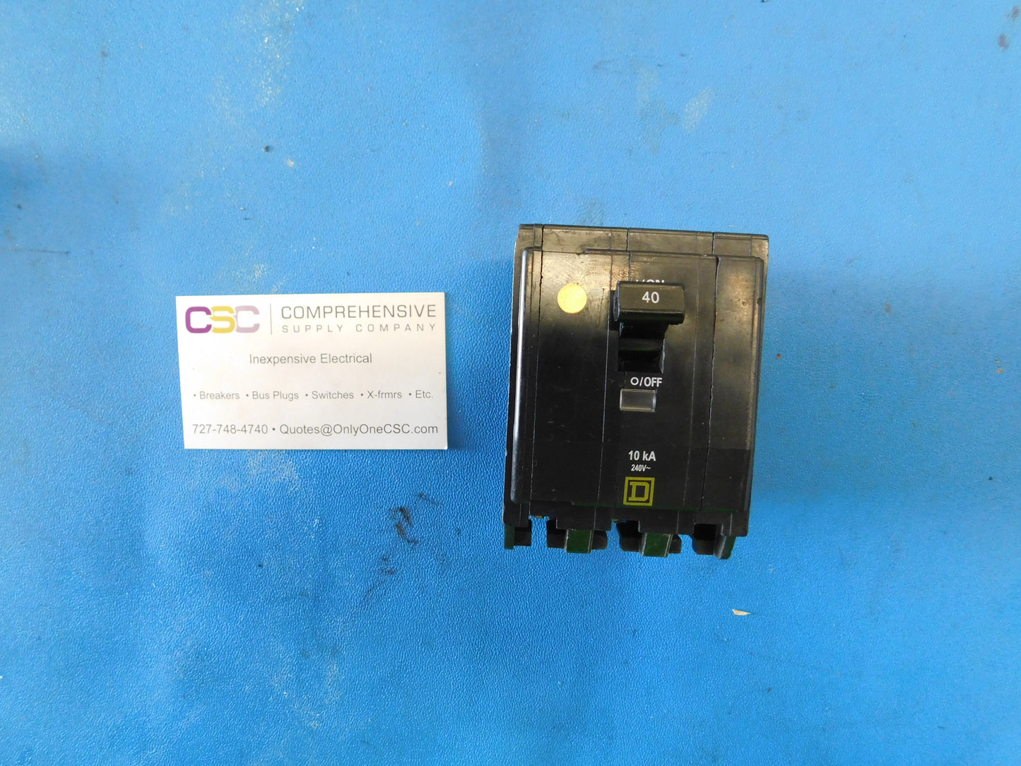 QO340 - Square D 40A Amp 3P Pole 10kA@240V Plug On Circuit Breaker