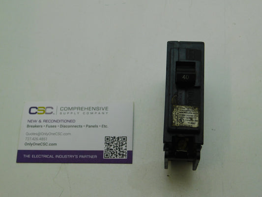 B140H - Siemens 40A Amp 1P Pole 22kA@120/240V Bolt On Circuit Breaker